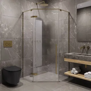 Душевой уголок Timo T69 100x100 см золото матовое